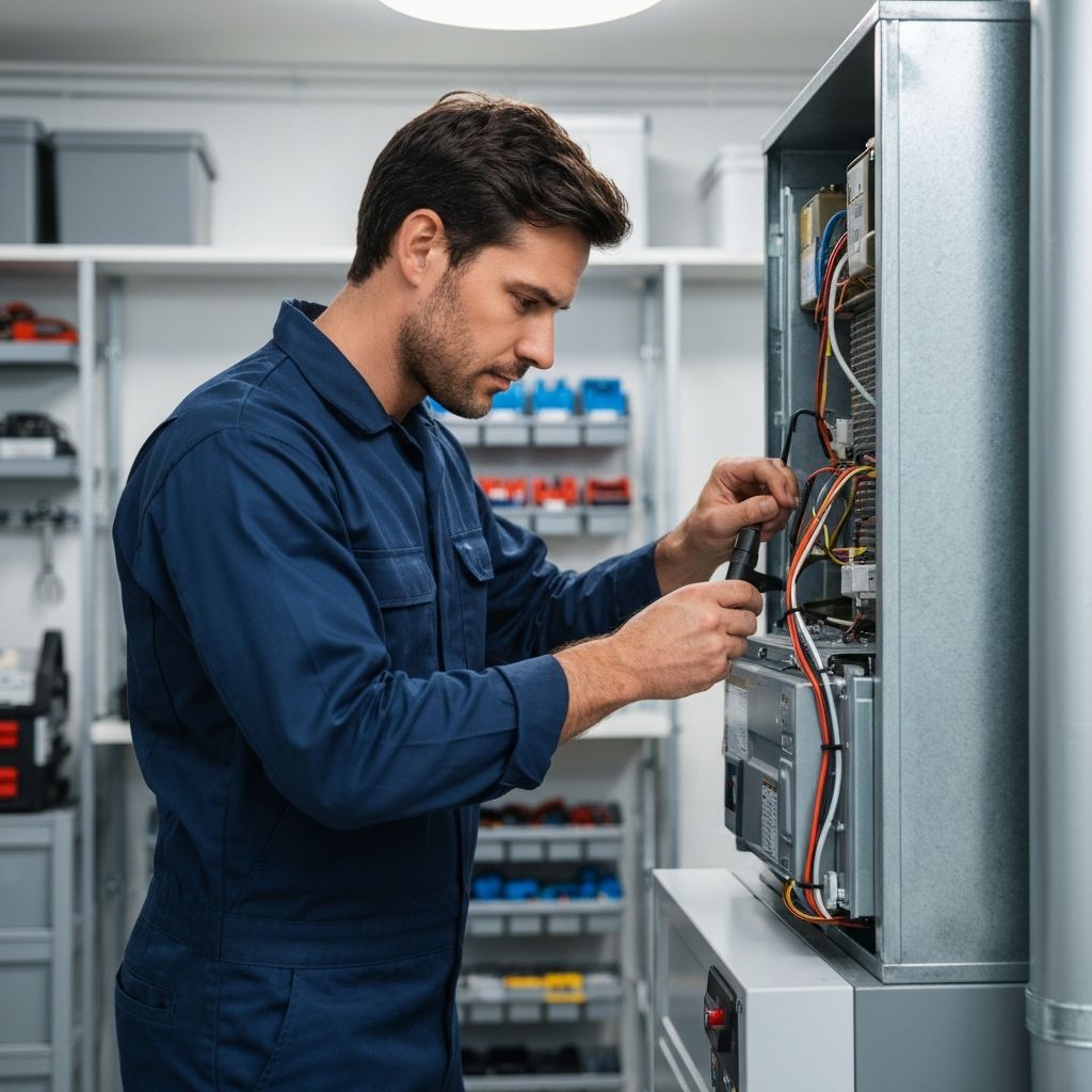 Emergency furnace repair technician